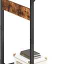 C-Shaped End Table, Small Couch Side Table, Sofa TV Tray Table for Living Room, Bedroom, Bedside ET-YB-BRW1