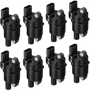BDFHYK Ignition Coils Pack Compatible with Buick LaCrosse Rainier Cadillac Escalade ESV EXT Chevrolet Avalanche Camaro GMC Canyon Envoy Hummer 1500 2500 3500 V8 5.3L 6.0L Coil for UF414 C1512 Set of 8, Black