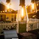 Solar String Lights Outdoor Waterproof 100FT with USB Port and 52 Shatterproof ST38 Bulbs(2 Spare), LED Solar Powered Patio Lights for Outside, Porch, Backyard, Gazebo, Garden(Warm White)
