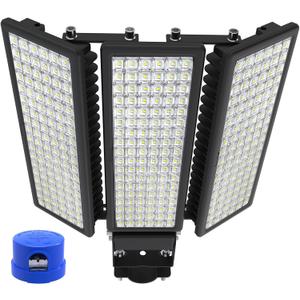 42000LM LED Parking Lot Light, 3 Pack 100W Stadium Light with Photocell, Super Bright 6500K Barn Lights Dusk to Dawn IP67 Waterproof Security LED Exterior Lights for Yard, Roadways, Streetlight100W-3Pack-Arm