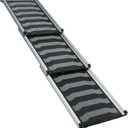 TRIXIE Telescoping Dog Ramp Made of Lightweight Aluminium - Pet Ramp for Large Cars and SUVs - Easily Adjustable - in Silver/Black