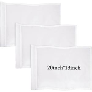 Nuenen 3 Pcs Large Golf Flags with Tube Inserted 13 x 20 Inch Oversize Putting Golf Pin Flags 420D Nylon for Yard Indoor Outdoor Backyard Garden (White)