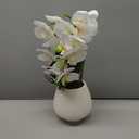 Orchid Artificial Orchids Flowers with Vase White Phalaenopsis Plant Silk Faux Orchids Fake Flowers Arrangements for Home Decoration Living Room Office Bedroom Bathroom Kitchen Dining Room