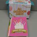 Decorably 50 Pack Gold Foiled & Glittery 5x7in All Occasion Cards Assortment Box with Envelopes & Stickers, 50 Unique Designs for Friends, Family and Loved Ones with Printed Message - Gifting, Mailing