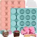 Actvty Cake Puck Mold Set, Chocolate Covered Cake Silicone Molds, 24-Cavity Round Cake Pop Molds with 2 Spatulas for DIY Cake Cores, Cakepucks, Chocolate Desserts