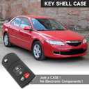 Key Fob Cover Replacement 4 Buttons Key Fob Remote Control Shell Case- Compatible for Mazda 3 5 6 MX-5 CX-7 CX-9 RX-8