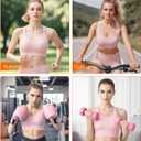 Sports Bras for Women, Criss-Cross Back, Adjustable Wire-Free Medium Support Workout Bra with Removable Cups (Large, Pink)