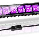 42W Black Light Bar with 5.25ft Cord and Switch, Light Up 23x23ft, Waterproof 40 LEDs Blacklights for Glow Party, Halloween Decor, Body Paint, Bedroom, Classroom 1 Pack