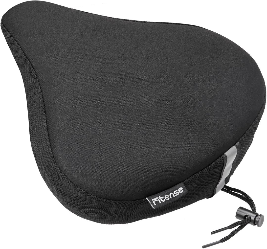 Bike Seat Cushion - Padded Gel Bike Seat Cover for Men & Women, Extra Padding Bicycle Saddle fit with Peloton/Spin Stationary Exercise/Mountain Road Cycling Bike