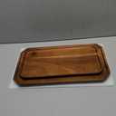 Renawe Set of 2 Wooden Serving Platters Food Tray Charcuterie Boards Large Acacia Wood Trays for Kitchen Counter Wood Charcuterie Platter Dish Candle Tray Fruit Cheese Serving Board (16"x 6" & 14"x 6")