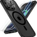 ORETECH for Magnetic iPhone 14 Pro Case, MagSafe Compatible, 15FT Drop Protection, Shockproof, Anti-Scratch, Frosted Translucent Back Phone Case with Screen & Camera Lens Protectors, Black