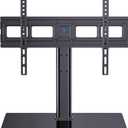 PERLESMITH Universal TV Stand Table Top TV Base for 32-82 inch LCD LED OLED 4K Flat Screen TVs-Height Adjustable TV Mount Stand with Tempered Glass Base, VESA 600x400mm