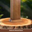 Lovlast 27.5" Wood Table Lamps Set of 2, Modern Farmhouse Bedroom Lamp for Nightstand with USB Charging Port, Natural Wooden Base Table Lamp for Living Room Bedroom, Bulbs Included (Walnut Wood)
