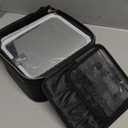 Relavel Travel Makeup Bag with LED Mirror, Cosmetic Train Case with Light up Mirror