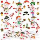 Fennoral 12 Pack Snowman Craft Kits for Kids Make You Own Snowman Foam Stickers Ornament DIY Christmas Arts and Crafts for Chirstmas Party Supplies Winter Christmas Tree Decoration