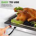 NutriChef Large Electric Warming Tray | 20" x 12" Hot Plate | Ideal for Buffets, Restaurants, Parties, & Home Dinners - Glass Top Keeps Food Hot - Perfect for Events | Heats your food to 200F