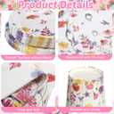 175 Pieces Flower Party Supplies Floral Party Tableware Set for 25 Guests Include Oval Dinner Plates Dessert Plates Napkins Paper Cups Plastic Forks Spoons Knives