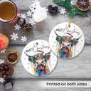 10 x Highland Cow Ornament 2025 - Animal Lovers Gifts for Women Man, Ceramic Animal Ornaments for Christmas Tree Decorations, Unique Highland Cow Gifts, for Friends Neighbor