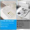 Stone Drying Mat for Kitchen Counter: 24"x16" Large Foldable Diatomaceous Earth Dish Drying Mat, Super Absorbent &, Heat-Resistant, Quick Dry for Dishes Bottles Cups with 2 Stone Coasters (oval)