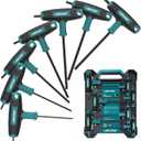 LIBRATON T Handle Wrench Set, T-Handle Torx Key Set, Two-tip Design, T10-T40, Suitable for Torx Screws, Auto Bike Repair Tool, 7-Pieces with Storage Box