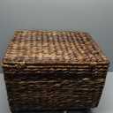 BIRDROCK HOME Seagrass Rolling File Cabinet - Storage Organizer Box with Lid - Home Office Decor - Decorative Organize - Letter Legal Hanging Filing Container - Espresso