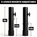 Table Legs Extensions for Straight/Bent Folding Tables, Metal Folding Table Leg Extenders, Rubber Base for More Stability, 2-Level Height Adjustable Furniture Risers (3.6"/ 5.2"(4 Pack))