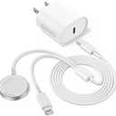 Upgraded USB C Charger for Apple Watch, 2 in 1 Phone and iWatch Magnetic Fast Charging Cable 6FT with USB-C Wall Charger, Compatible with Apple Watch Series 8/7/6/SE/5/4, for iPhone 14/13/12 (6FT 2 in 1 (Watch+L), white)