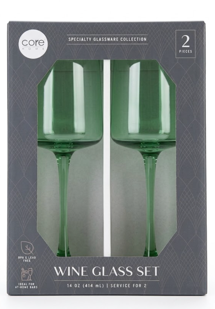 DI Core 2PK 14oz Tinted Wine Glass LT GR