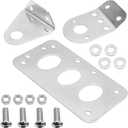 Hoypeyfiy Motorcycle Side Mount License Plate Bracket Replacement for Harley Davidson Replacement for Bobber Replacement for Chopper Replacement for Yamaha Replacement for Suzuki Black/Chrome (Chrome)