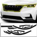 BOGAR TECH DESIGNS Middle Front Chrome Delete Overlay Compatible with Kia Carnival 2022-2024, Gloss Black