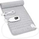 Heating Pad,Electric Heating Pads for Back,Neck,Abdomen,Moist Heating Pad for Shoulder,Knee,Arms and Legs,Dry & Moist Heat & Auto Shut Off Birthday Gifts for Women Mothers Day(Light Gray, 24''12'') (12" x 24")