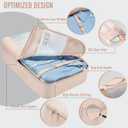 Veken 8 Set Packing Cubes, Cruise Ship Travel Essentials Accessories for Beach Vacation, Personalized Gifts for Women Mom Her, Suitcase Organizer Bags for Luggage with Hanging Toiletry Bag (Dutch Cream)