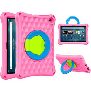 10 in Tablet case for Kids.(2023/2021 Release).Light Weight Anti Slip Shockproof Kids Friendly Case.Incompatible with iPad Samsung TCL 10in Tablet.(Pink)