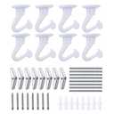 OBSTKUCHEN 8 Sets Ceiling Hooks for Hanging Plants, Heavy Duty Small Metal Swag Hook with Toggle Bolt Hardware, Indoor Outdoor Wall Plant Hanger for Lights Décor (White)