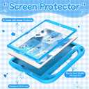 BMOUO Kids Case for iPad 9th/8th/7th Generation (iPad 10.2 Inch, 2021/2020/2019) with Built-in Screen Protector, Durable Shockproof Handle Stand iPad 9th 8th 7th Generation Case for Kids, Blue