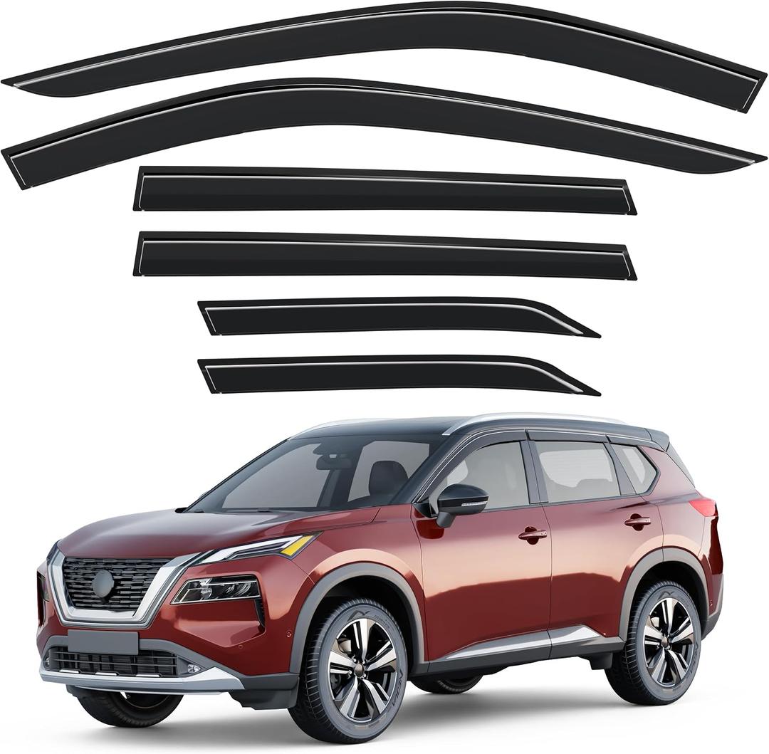 Outside-Mount Window Visors Rain Guards for Nissan Rogue 2021-2026,6PCS