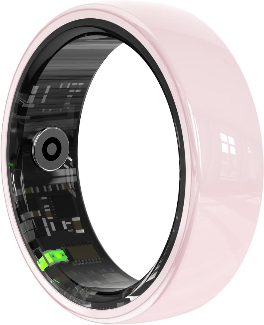 Smart Rings for CouplesHealth Rings for Men & Women, 24/7 Track Heart Rate, Sleep, SpO2, Stress, HRV & Cycles. 5ATM Waterproof, iOS/Android, No Subscription.(Pink, 9 (19.1mm))
