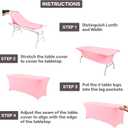 IVAPUPU 2 Pack 6FT Table Cloth for Rectangular Fitted Events Stretch Pink Table Covers Washable Spandex Spring Tablecloth Protector for Party, Wedding, Cocktail, Banquet, Festival