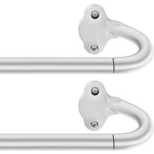 Wrap Around Blackout Curtain Rod 36-88 Inch (3-7.3 Ft), 5/8" Adjustable Curved Window Rod for Room Darkening, Modern Single Drapery Rod for Living Room Windows, Silver, 2 Pack