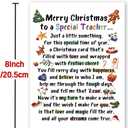 3 x Merry Christmas Card for Teacher, Funny Teacher Christmas Cards Gifts from Students, Lovely Xmas Holiday Card for Teachers (es147)