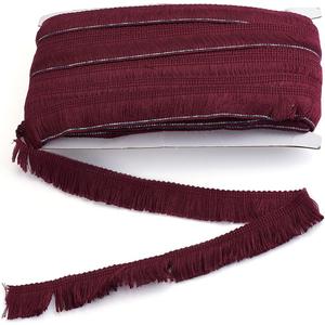 MegaPet Polyester Fringe Tassel Lace Ribbon Trims 1 Inch x 27 Yards Chainette Fringe Fibre Trim Coconut Brown for Sewing Quilting Lampshade Curtain Decoration (Burgundy)
