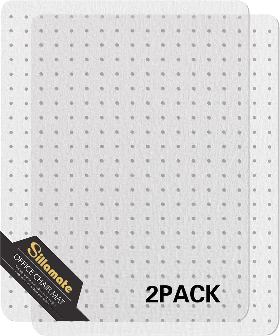 Plastic Office Chair Mat for Carpeted Floors, Heavy Duty Floor Mat,Eco-Friendly Series Studded Carpet Desk Chair Mats-36'' x 48'' (36 inches X 48 inches x 2 pc- NO Lip)