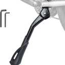 Bike Kickstand Enhanced,Rear Side/Center Mount,Aluminum Alloy Bicycle Kick Stand Adjustable Kickstand for adult bike 700C 24" 26" 28" 29 inch Mountain Road bike(Black Center 24"-29" Bike)