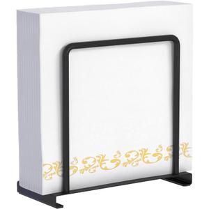 Napkin Holder for Table, Metal Napkin Holder for Kitchen Dining, Standing Paper Napkin Storage for Table Countertop, Black (Pack of 2)