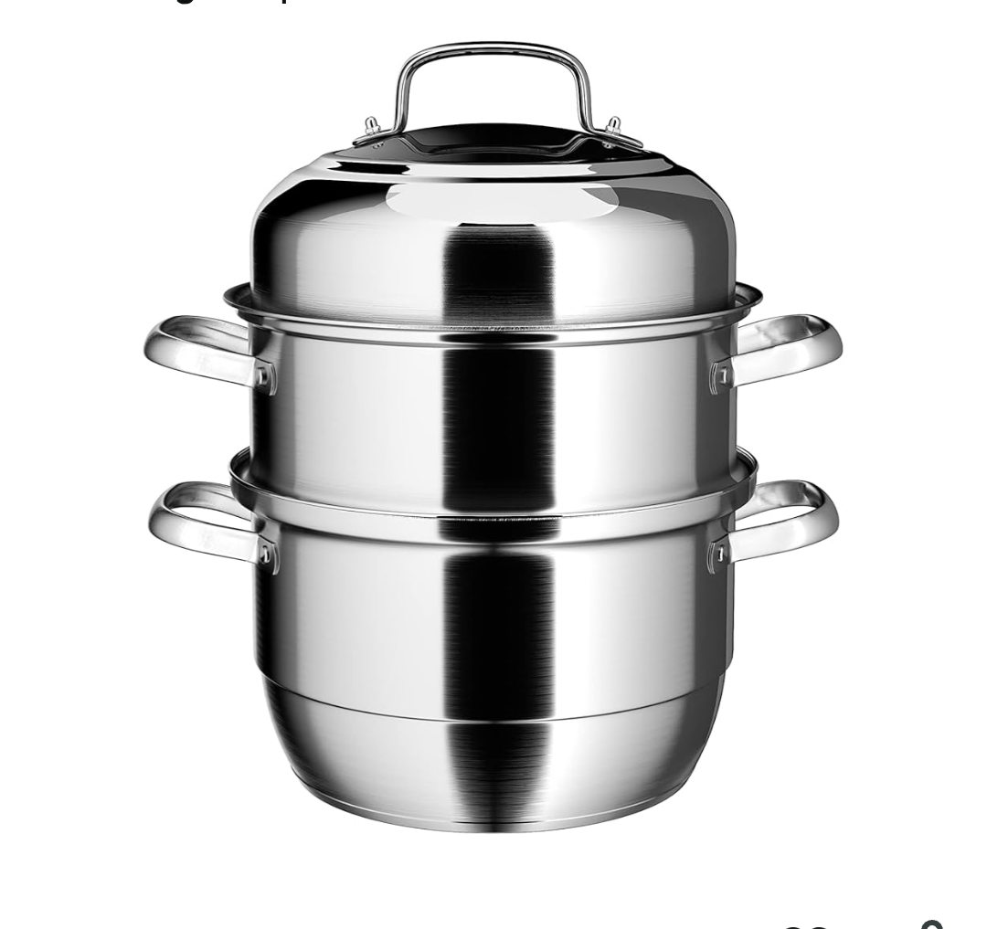 VENTION 3 tier Steamer Pot Stainless Steel Large 32cm, Induction Steamer for Cooking, Steam Pot for Dumpling, 30cm 12+6.9QT