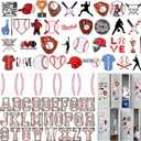 Relaxweex 68 Pcs Sports Magnet Decoration Magnetic Stickers for Locker Decorative Accessory for Fridge Computer Locker Stickers Sports Party Supplies Gift for Team Balls Lover (Baseball)