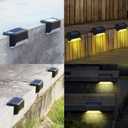 Solar Pool Side Lights Color Changing Solar Deck Lights Outdoor LED Step Light Waterproof Pool Accessories Decor for Stairs Fence Yard Driveway Pathway Yard Backyard Garden (Black-Warm white, 16)