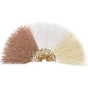 Serwalin pcs Pampas Grass Decor, .Inch Pampas Grass Home Decor, Faux Pampas Grass Bulk Boho Decor, Artificial Fake Flowers Fluffy, Vase Filler Faux Pampas Decoration Ivory Beige Sand