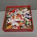 72 Pieces Shimmery Jumbo Christmas Floor Puzzle for Girls 35 46 Age Floor Puzzles for Boys and Girls Large Round Floor Jigsaw Puzzles (Christmas)