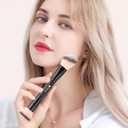 DUcare Makeup Brushes Duo End Foundation Contour Powder and Buffer Brush Bronzer Double Makeup Brush Set 2Pcs black (B03)